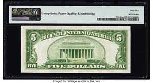 image for: Fr. 1952-E $5 1928B Federal Reserve Note. PMG Gem Uncirculated 65 EPQ....