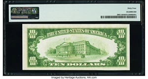 image for: Fr. 2001-H $10 1928A Federal Reserve Note. PMG Choice Uncirculated 64....