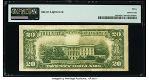image for: Fr. 2058-H* $20 1934D Wide Federal Reserve Star Note. PMG Very Fine 30....