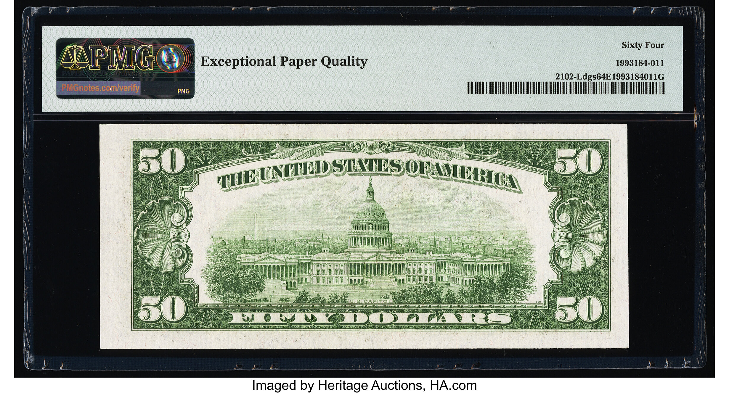 image for: Fr. 2102-L $50 1934 Federal Reserve Note. PMG Choice Uncirculated 64 EPQ....