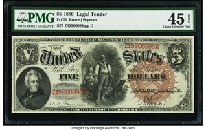 image for: Fr. 72 $5 1880 Legal Tender PMG Choice Extremely Fine 45 EPQ....