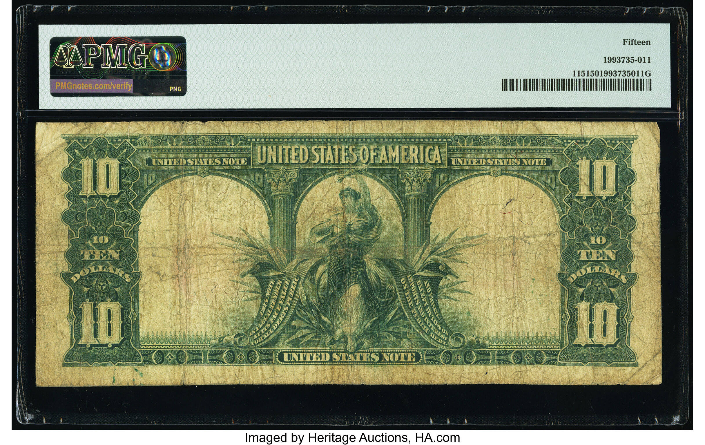image for: Fr. 115 $10 1901 Legal Tender PMG Choice Fine 15....