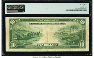 image for: Fr. 893b $10 1914 Red Seal Federal Reserve Note PMG Very Fine 25....
