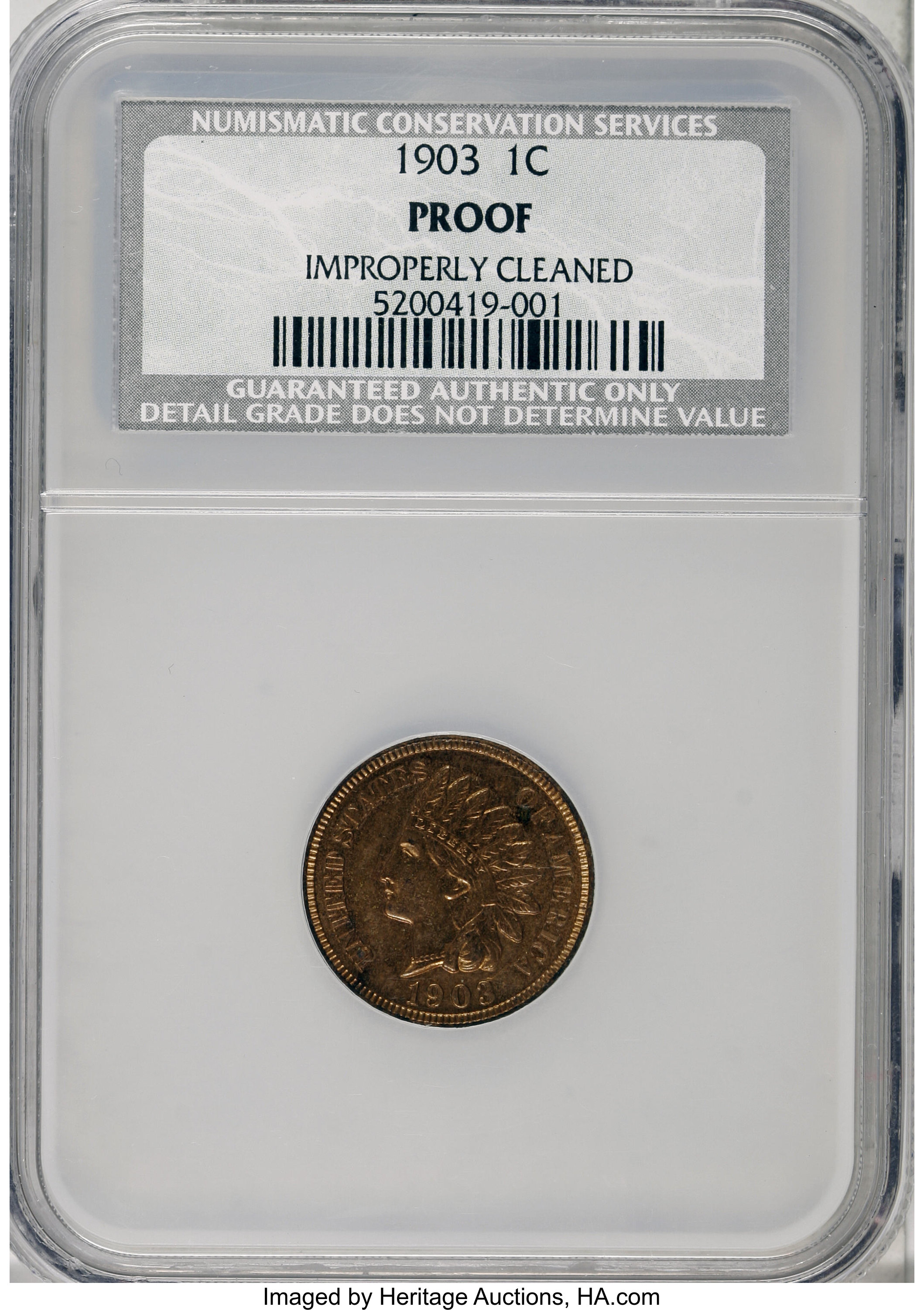 image for: 1903 1C --Improperly Cleaned--NCS. Proof. Mintage: 1,790.  (#2396)...
