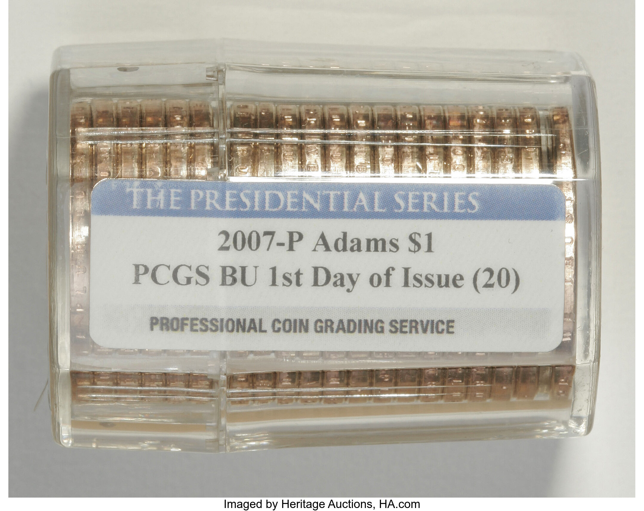 image for: PCGS BU Roll of 2007-P $1 John Adams Dollars. First Day of Issue.... (Total: 20 coins)