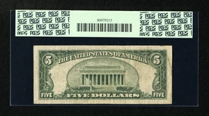 image for: Fr. 1960-F $5 1934D Federal Reserve Note. PCGS Fine 15....