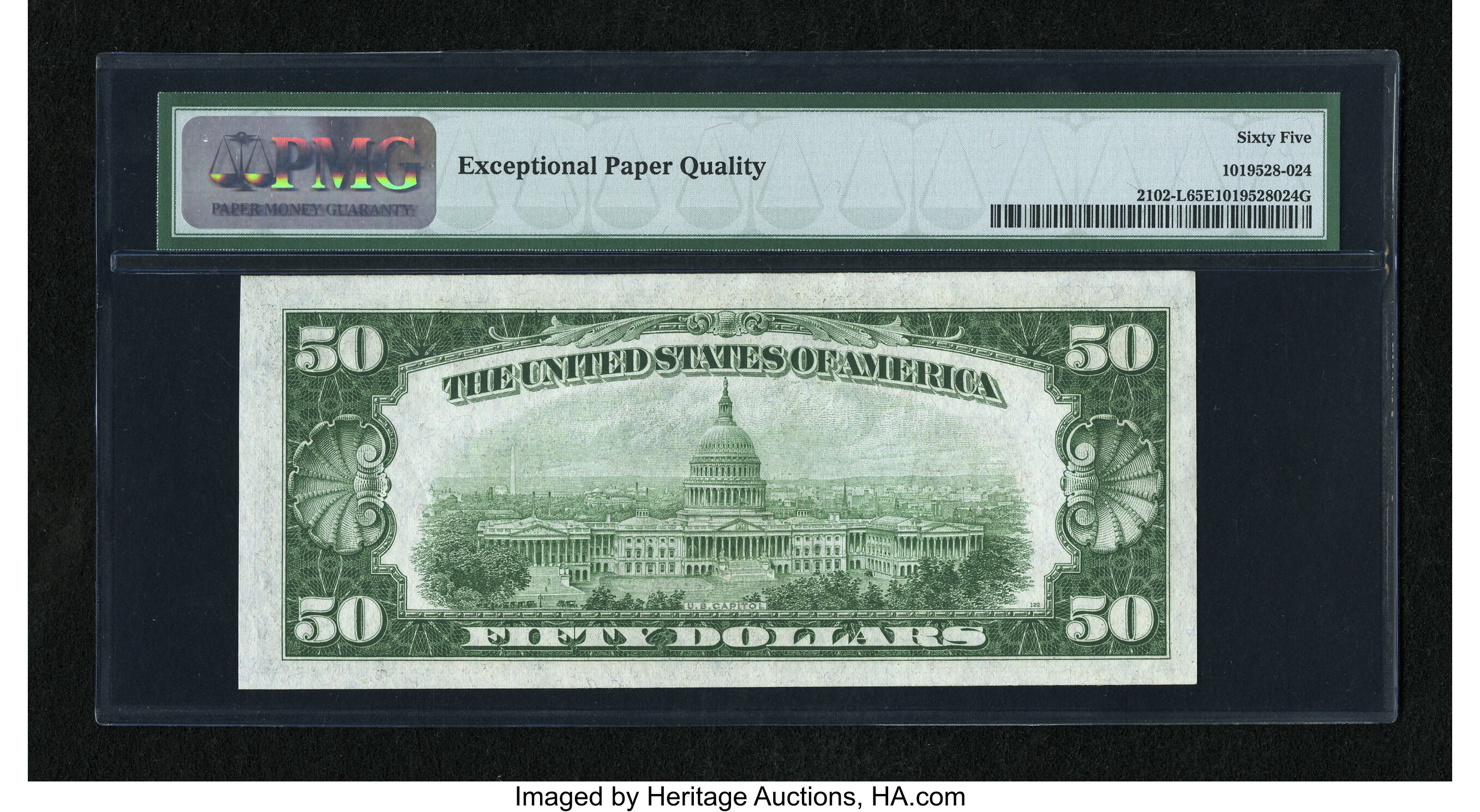 image for: Fr. 2102-L $50 1934 Federal Reserve Note. PMG Gem Uncirculated 65 EPQ....