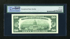 image for: Fr. 2111-B $50 1950D Federal Reserve Note. PMG Gem Uncirculated 65 EPQ....