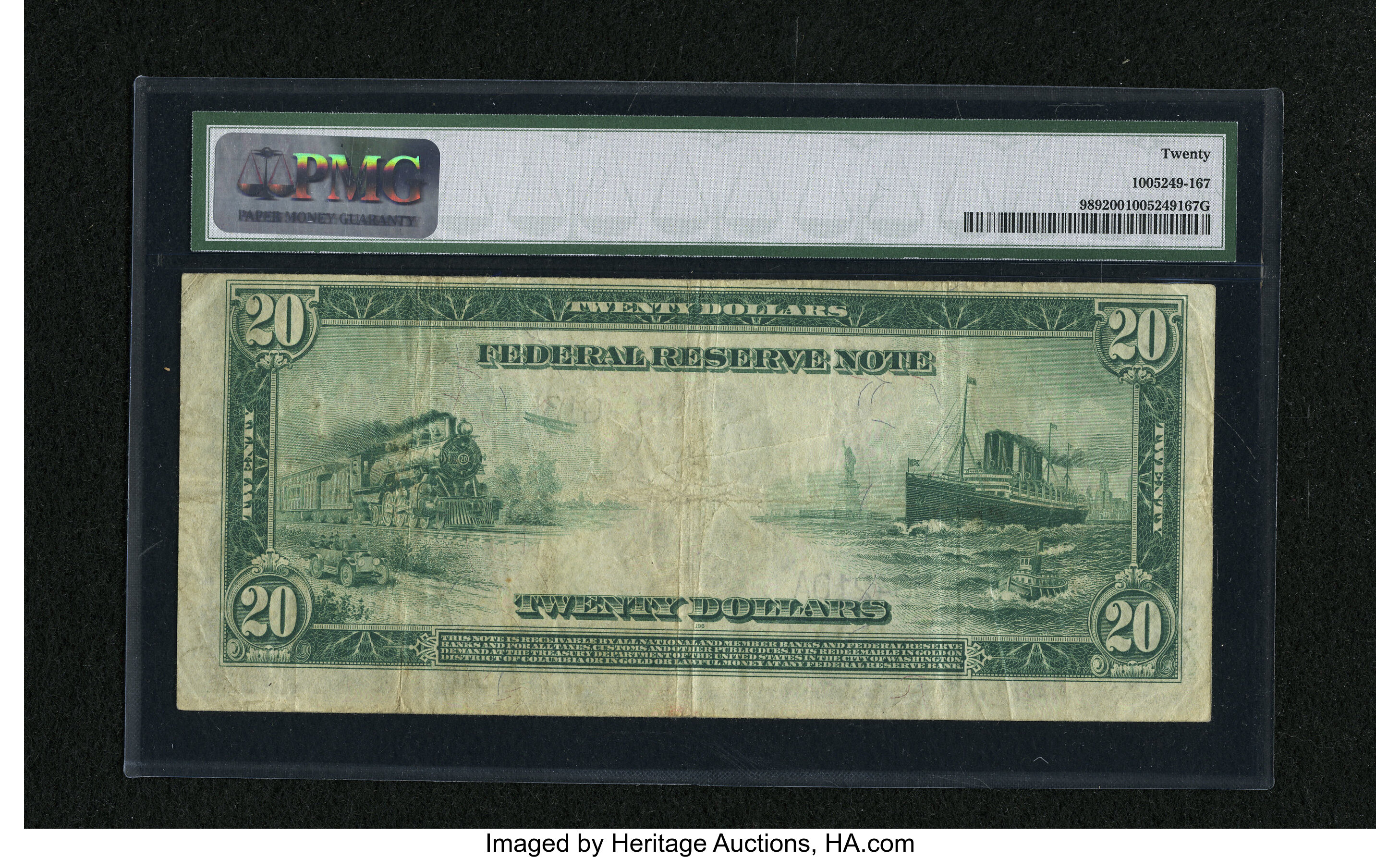 image for: Fr. 989 $20 1914 Federal Reserve Note PMG Very Fine 20....