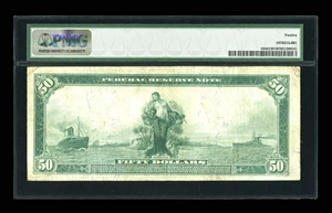 image for: Fr. 1044 $50 1914 Federal Reserve Note PMG Fine 12. ...