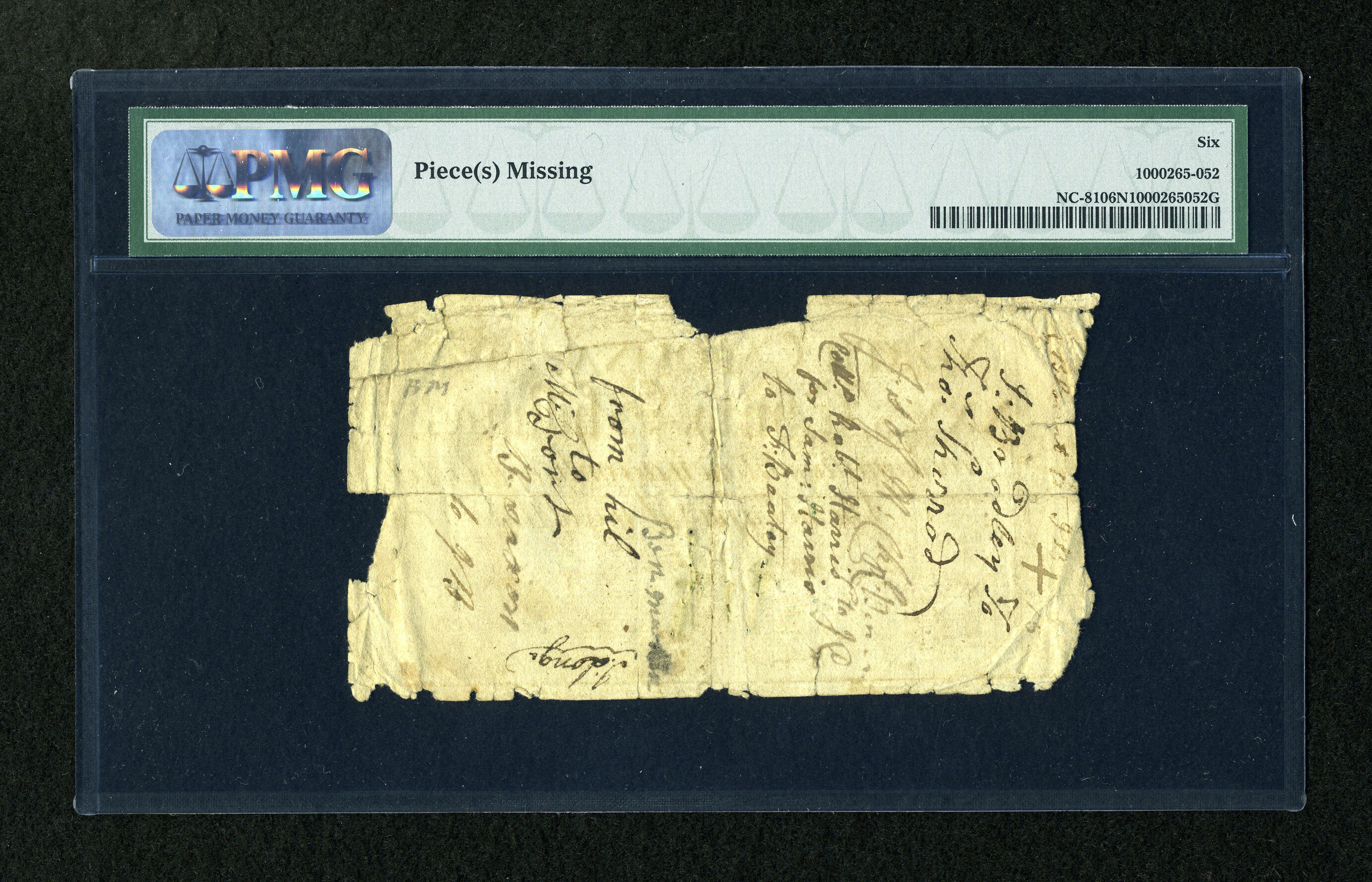 image for: North Carolina March 9, 1754 30s PMG Good 6 Net....
