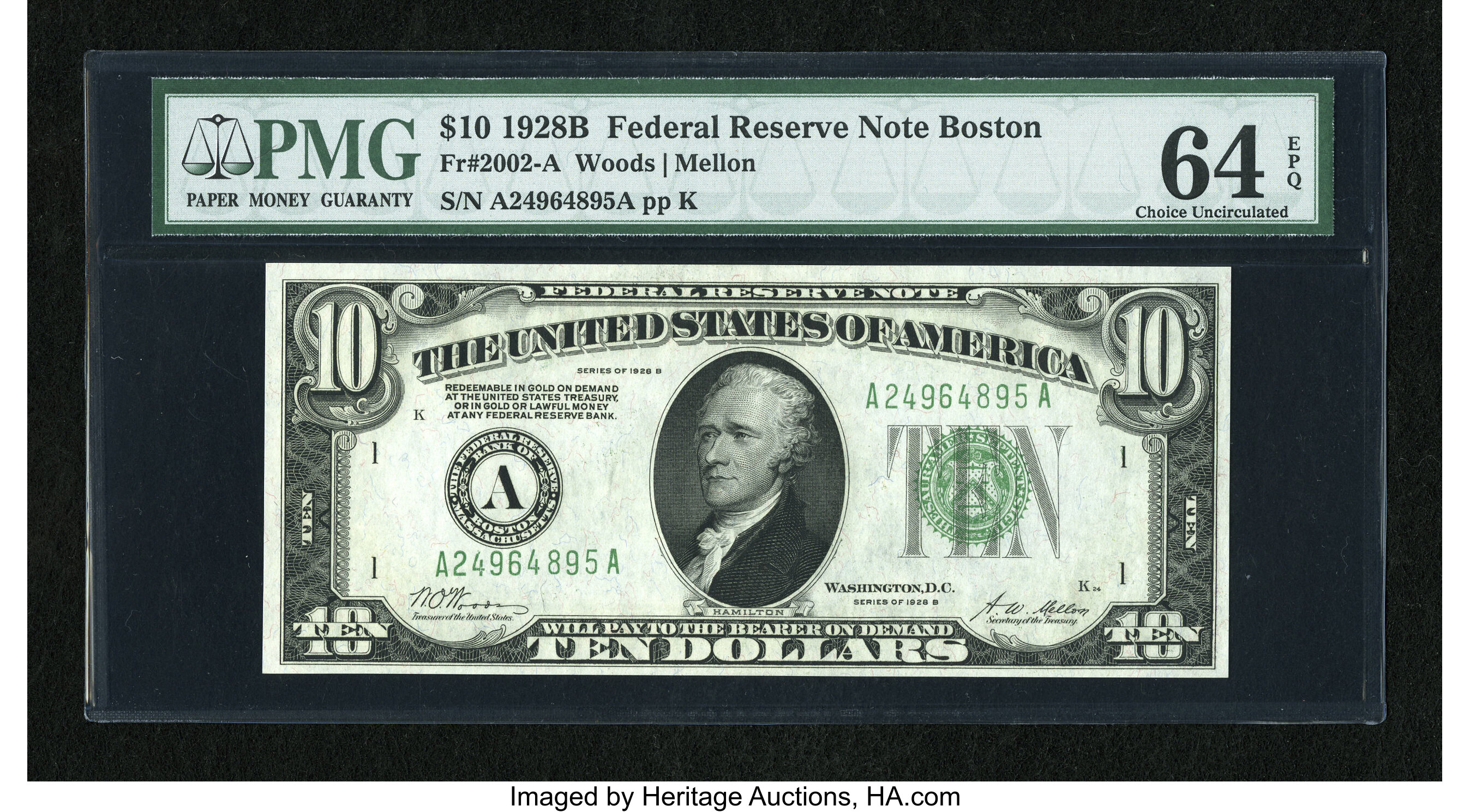 image for: Fr. 2002-A $10 1928B Federal Reserve Note. PMG Choice Uncirculated 64 EPQ....
