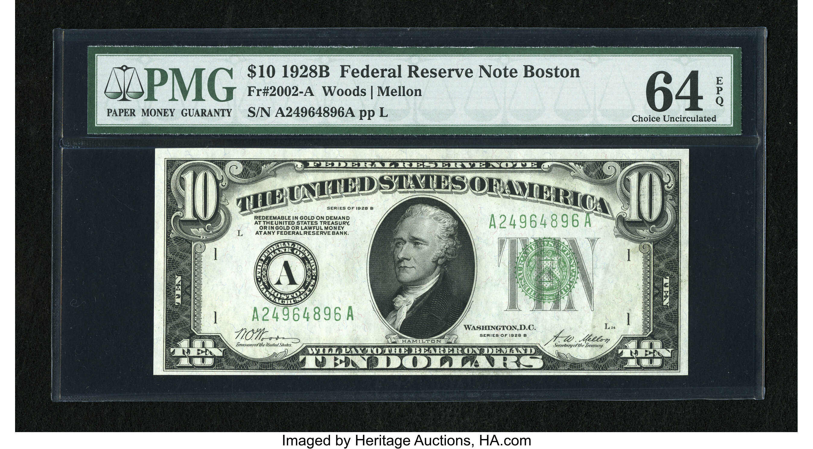 image for: Fr. 2002-A $10 1928B Federal Reserve Note. PMG Choice Uncirculated 64 EPQ....