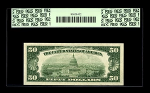 image for: Fr. 2112-B* $50 1950E Federal Reserve Star Note. PCGS Choice About New 58....