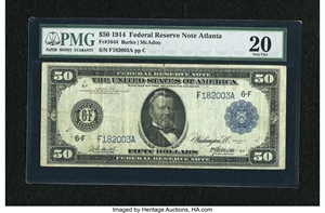 image for: Fr. 1044 $50 1914 Federal Reserve Note PMG Very Fine 20....