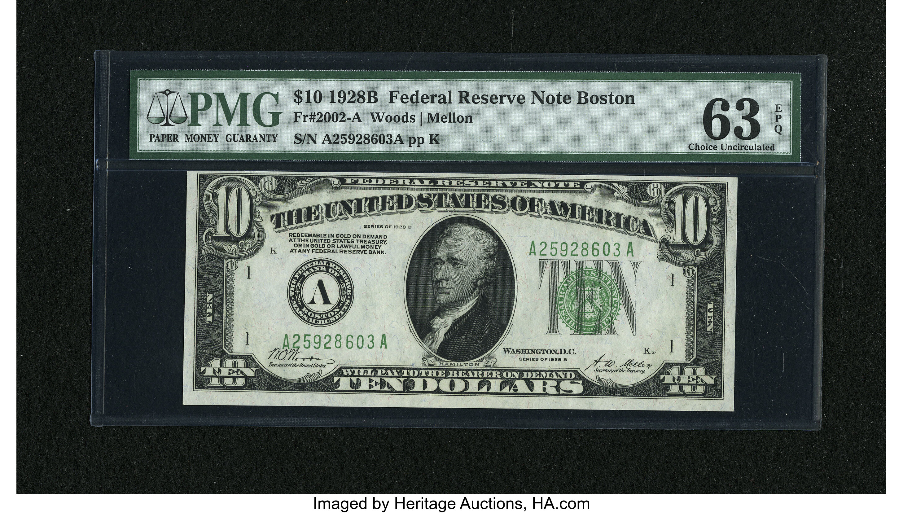 image for: Fr. 2002-A $10 1928B Federal Reserve Note. PMG Choice Uncirculated 63 EPQ....