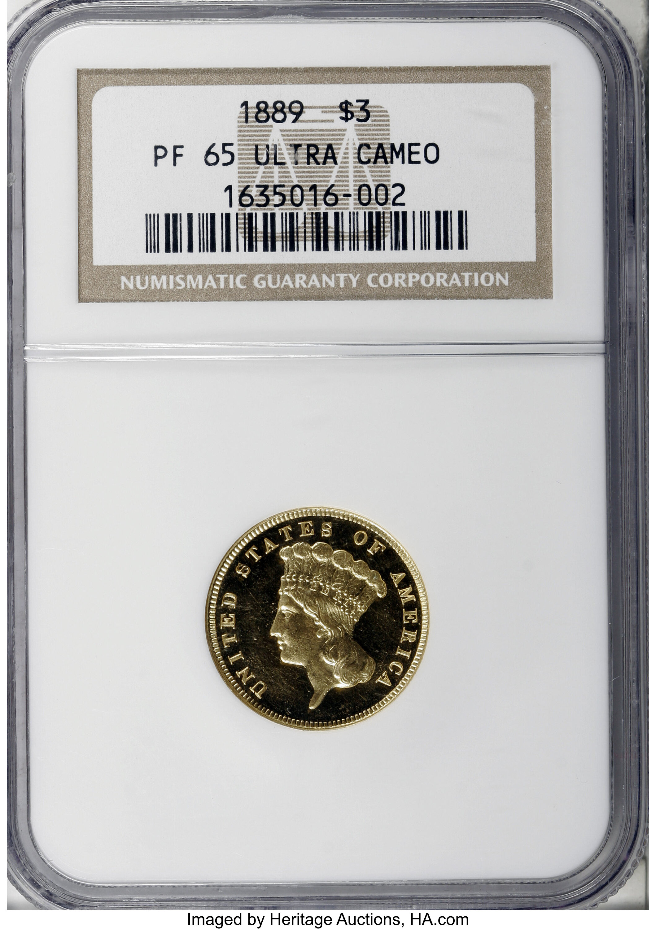 image for: 1889 $3 PR65 Ultra Cameo NGC....