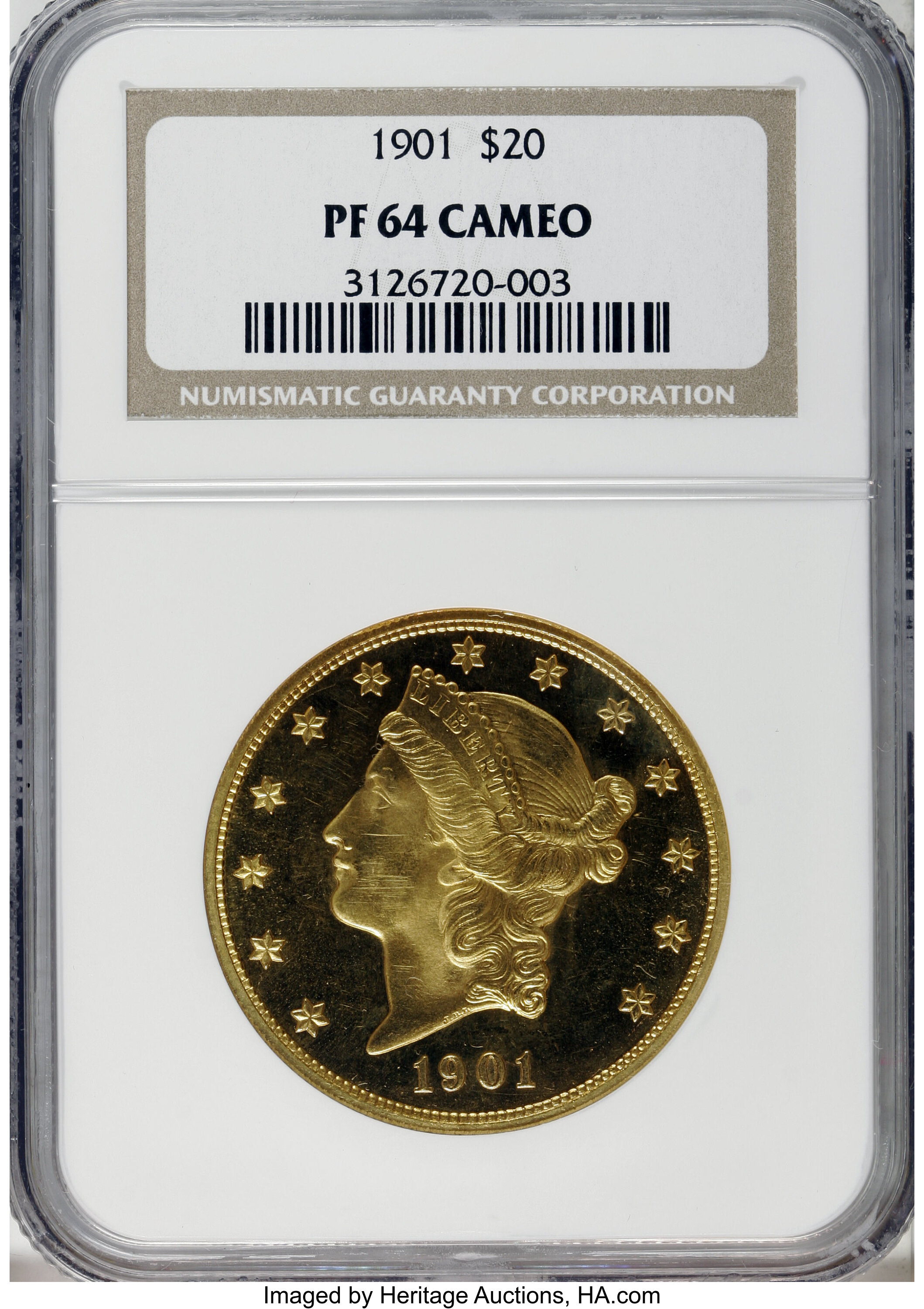 image for: 1901 $20 PR64 Cameo NGC....