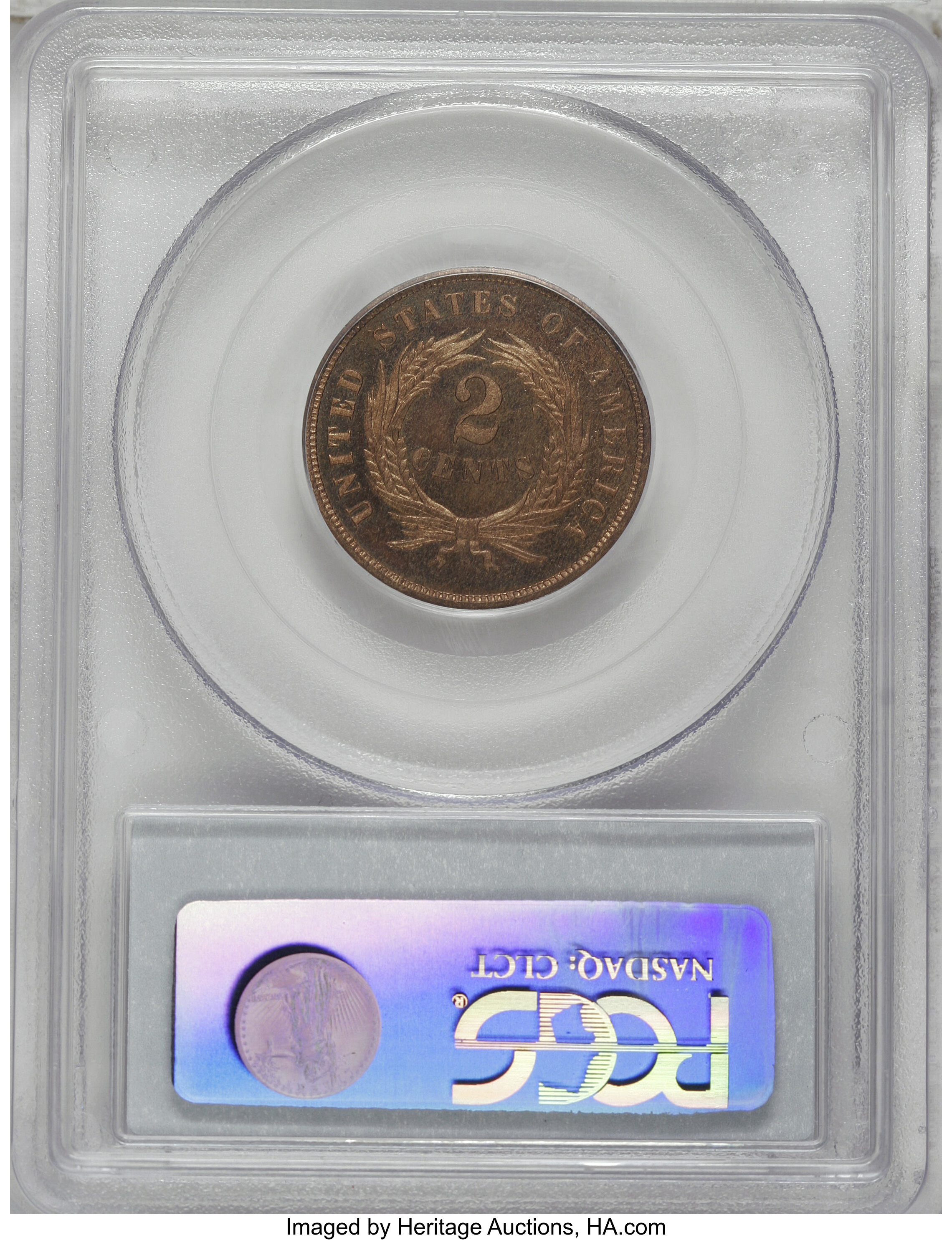 image for: 1864 2C Large Motto PR65 Red PCGS....