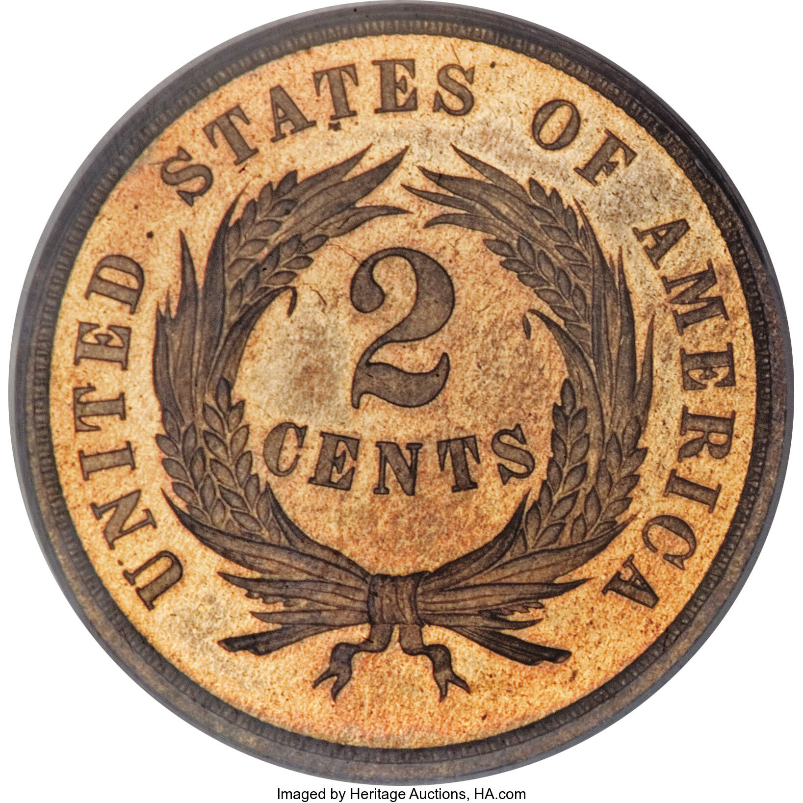 image for: 1864 2C Large Motto PR65 Red PCGS....