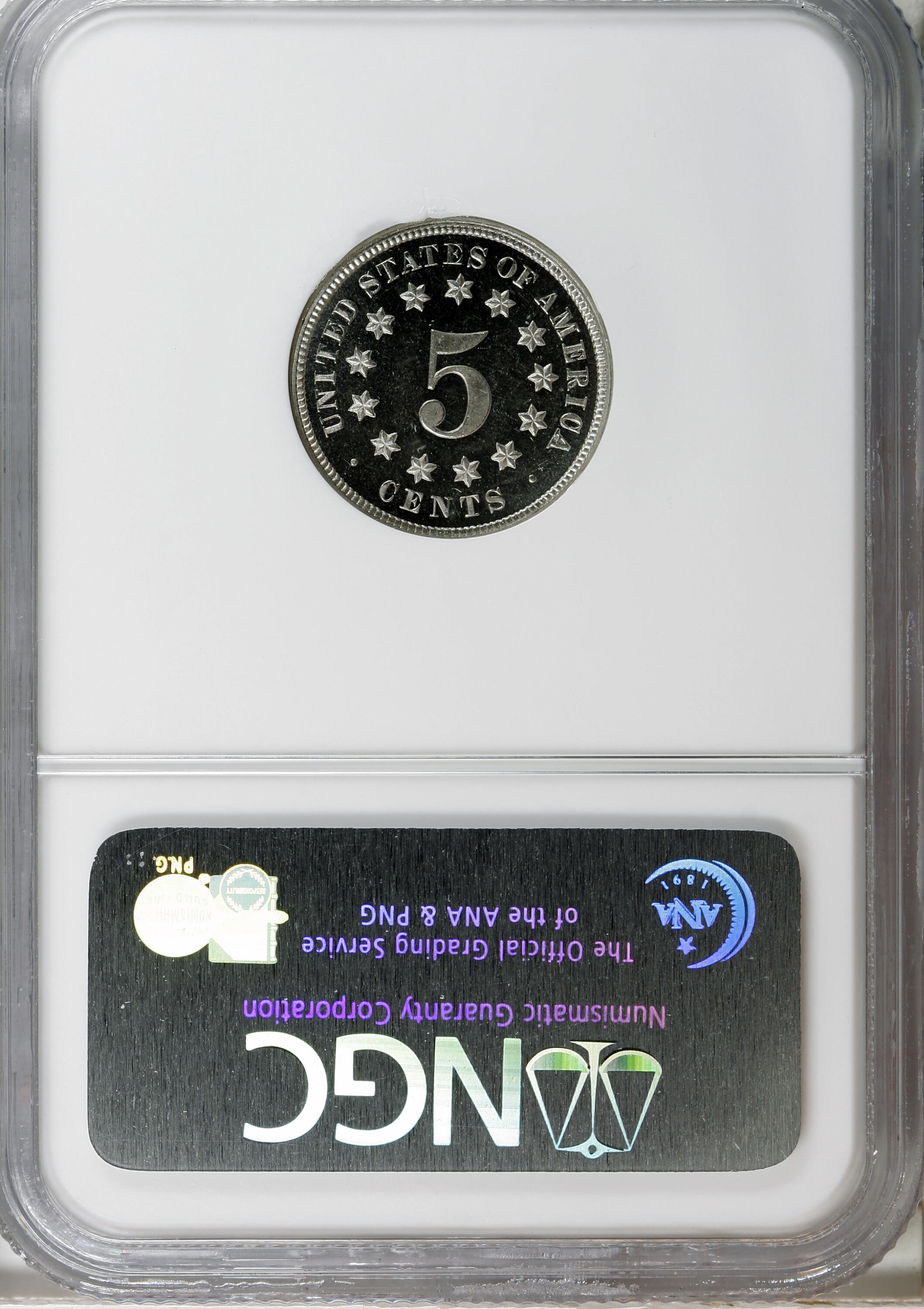 image for: 1876 5C PR65 Ultra Cameo NGC. CAC....