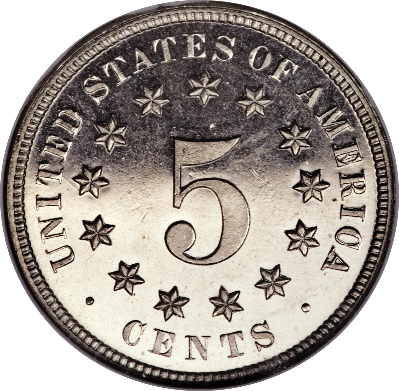 image for: 1876 5C PR65 Ultra Cameo NGC. CAC....