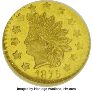 image for: 1875 50C Indian Round 50 Cents, BG-1057, High R.5, MS63 NGC. NGC Census: (3/0). PCGS Population (7/10). (#10886)...