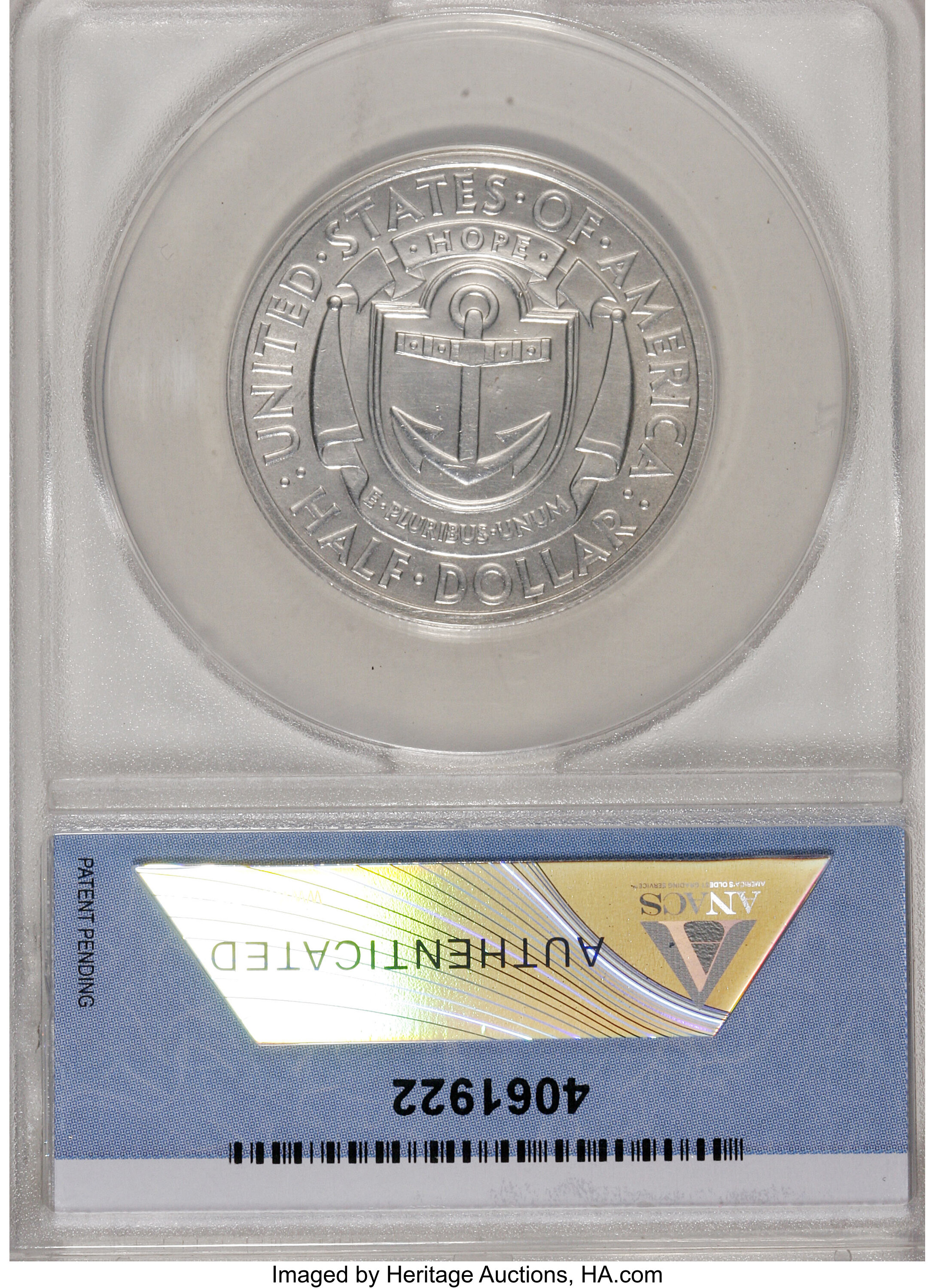 1936 50c Rhode Island AU58 thumbnail 6