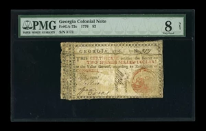 image for: Georgia 1776 $2 PMG Very Good Net 8.