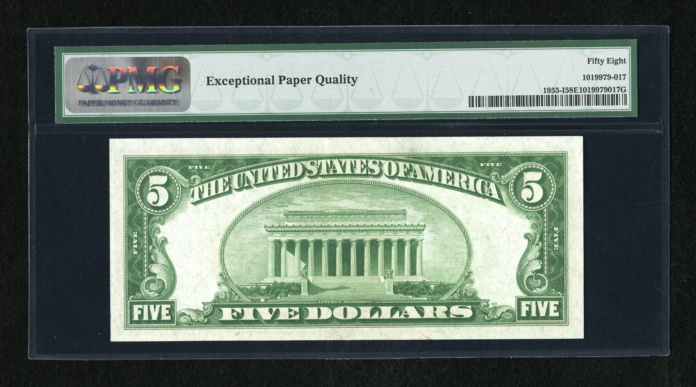 image for: Fr. 1955-I $5 1934 Light Green Seal Federal Reserve Note. PMG Choice About Unc 58 EPQ....