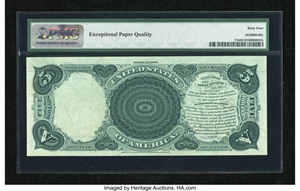image for: Fr. 71 $5 1880 Legal Tender PMG Choice Uncirculated 64 EPQ....
