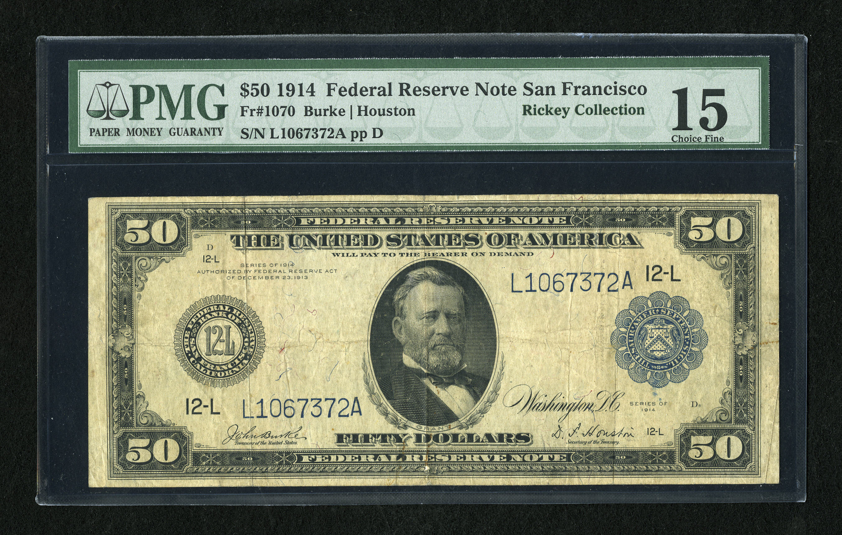image for: Fr. 1070 $50 1914 Federal Reserve Note PMG Choice Fine 15....