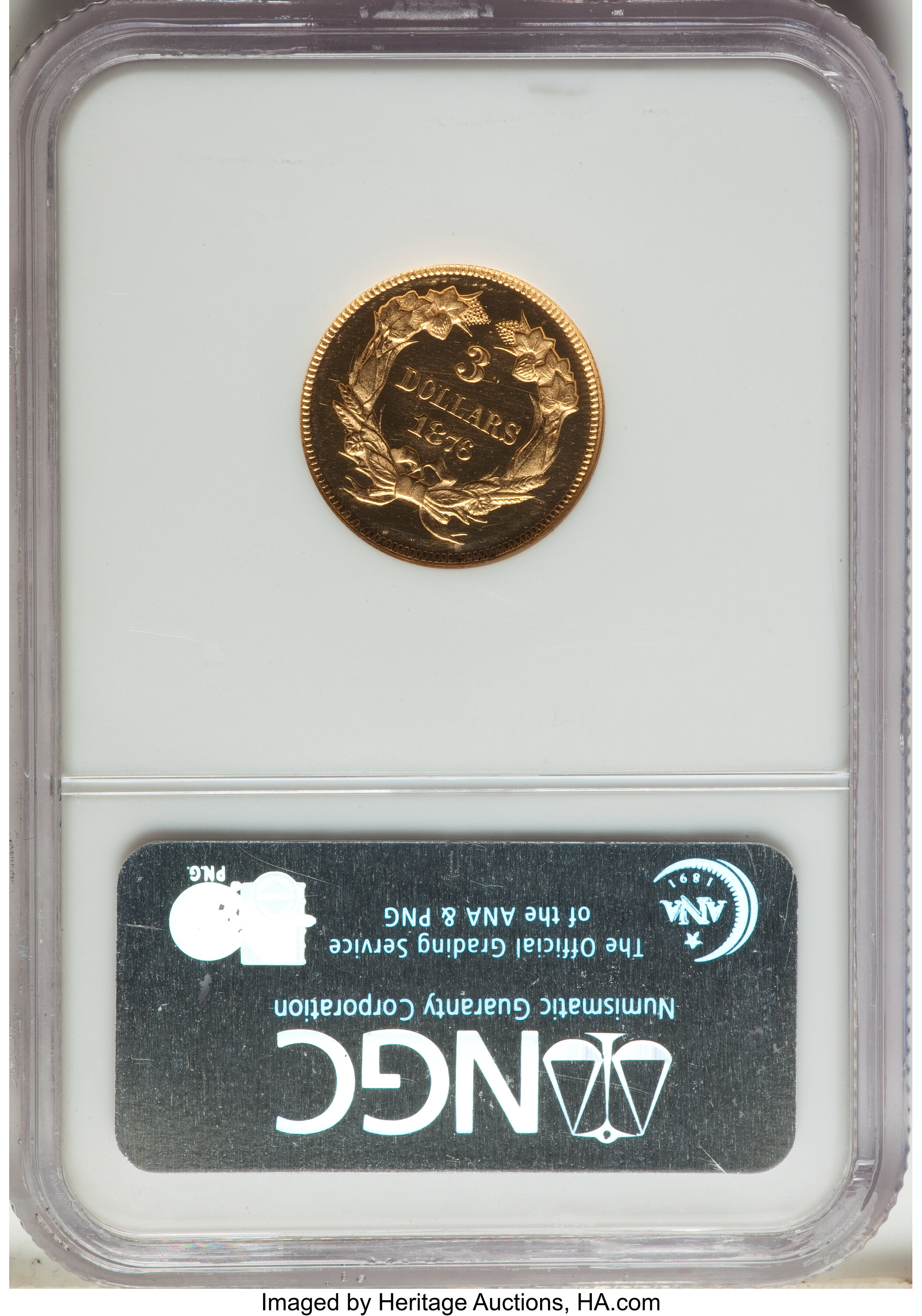 image for: 1876 $3 PR65 Ultra Cameo NGC. JD-1, High R.5....