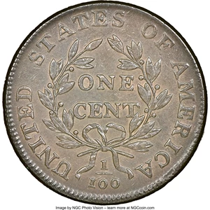 image for: 1798 1C Second Hair Style, S-179, B-37, R.2, AU53 NGC....