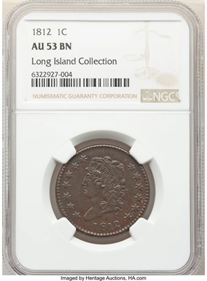 image for: 1812 1C Large Date, S-288, B-3, R.2, AU53 NGC....