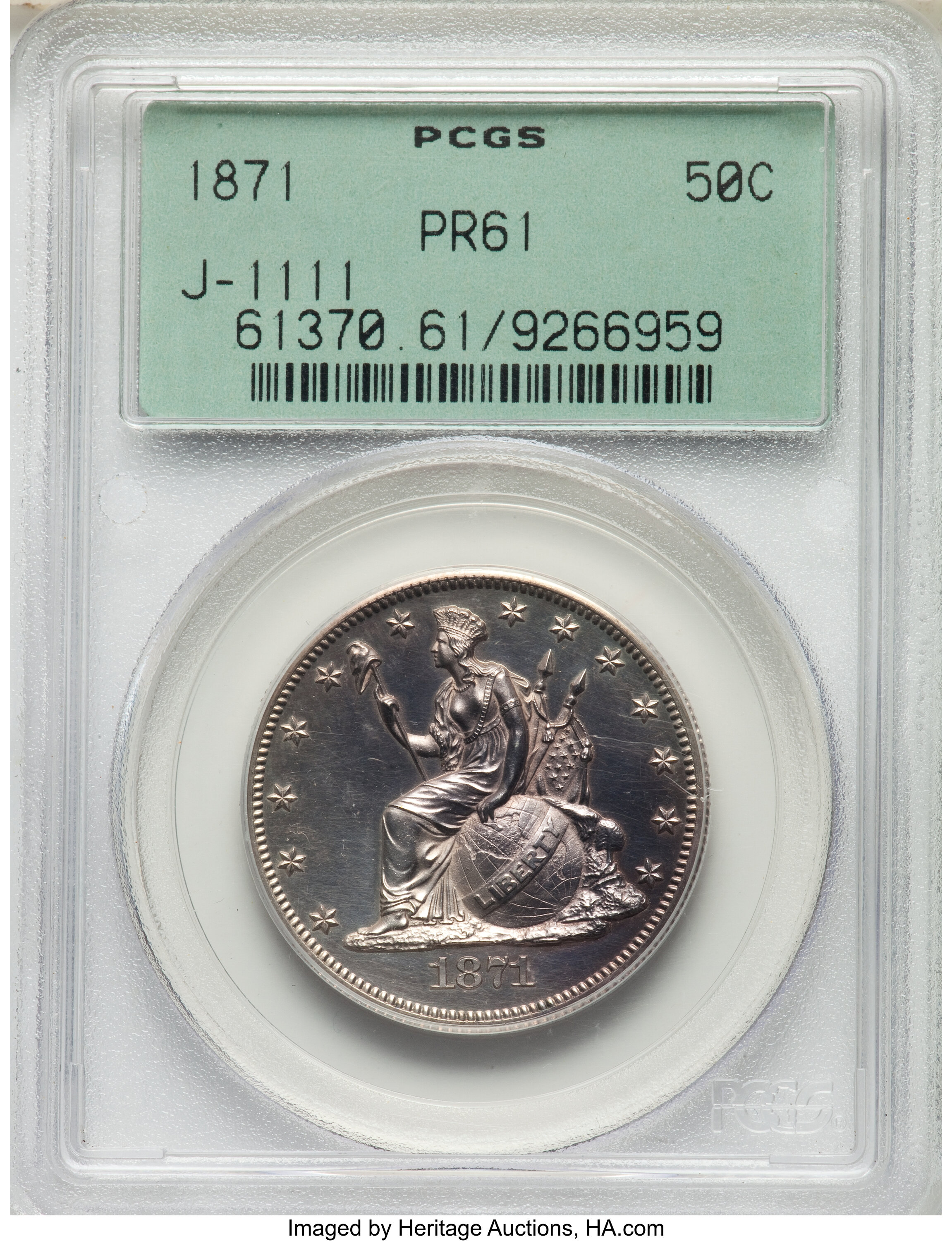 image for: 1871 50C Standard Silver Half Dollar, Judd-1111, Pollock-1247, Low R.7, PR61 PCGS....
