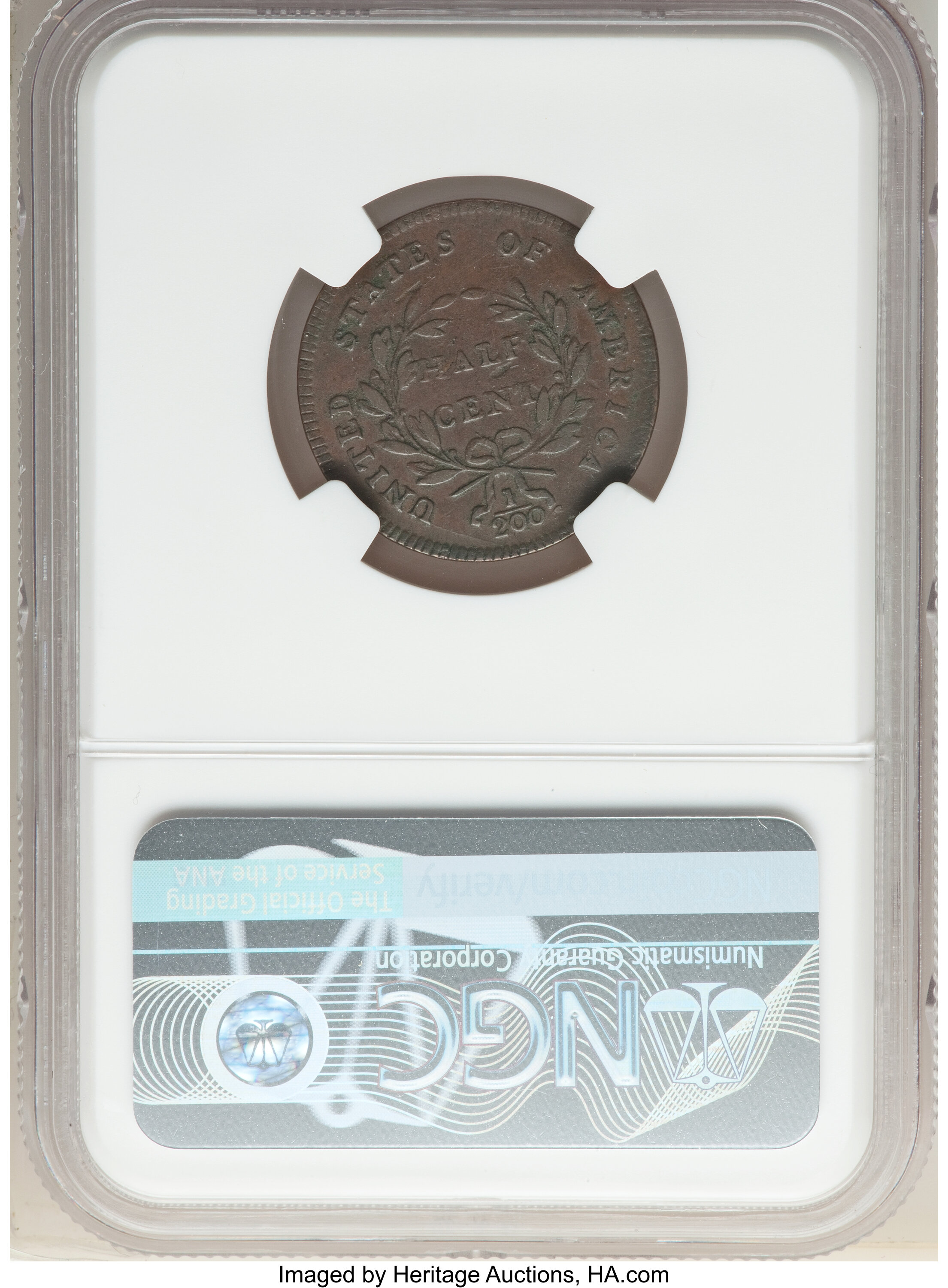 1797 1/2c Plain Edge, Centered Head, C-2 MS BN VF35 BN thumbnail 3
