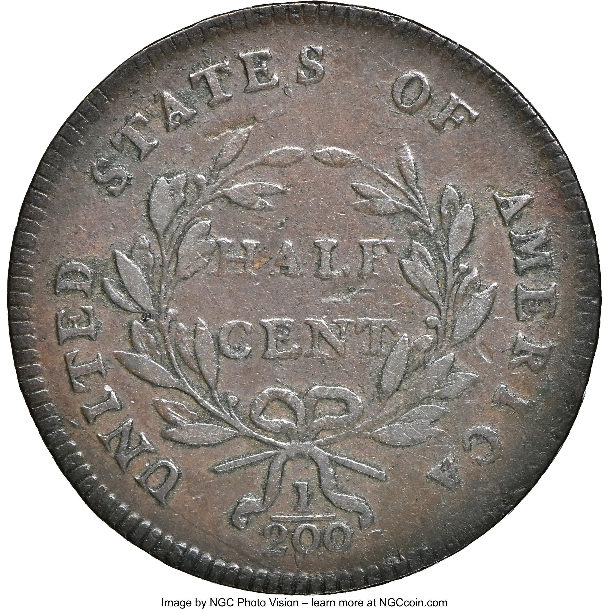 1797 1/2c Plain Edge, Centered Head, C-2 MS BN VF35 BN thumbnail 4