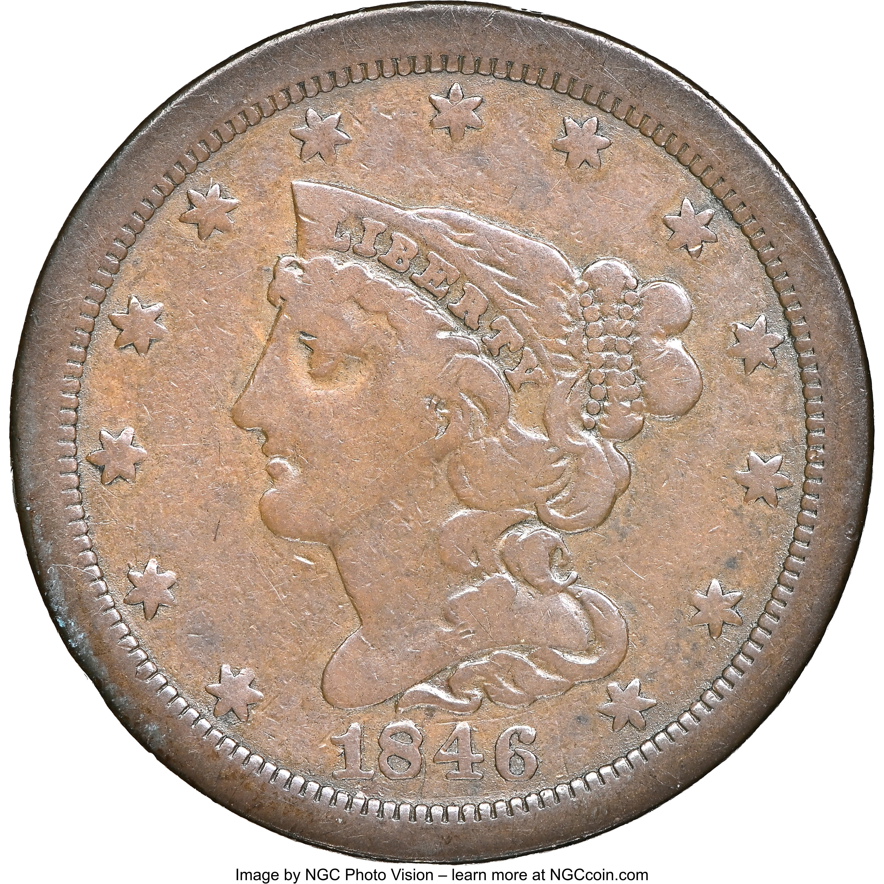 image for: 1846 1/2 C Original PR25 NGC. B-1, Low R.6. NGC Census: (1/7). PCGS Population: (0/8).  Mintage 18.From The Long Isla...