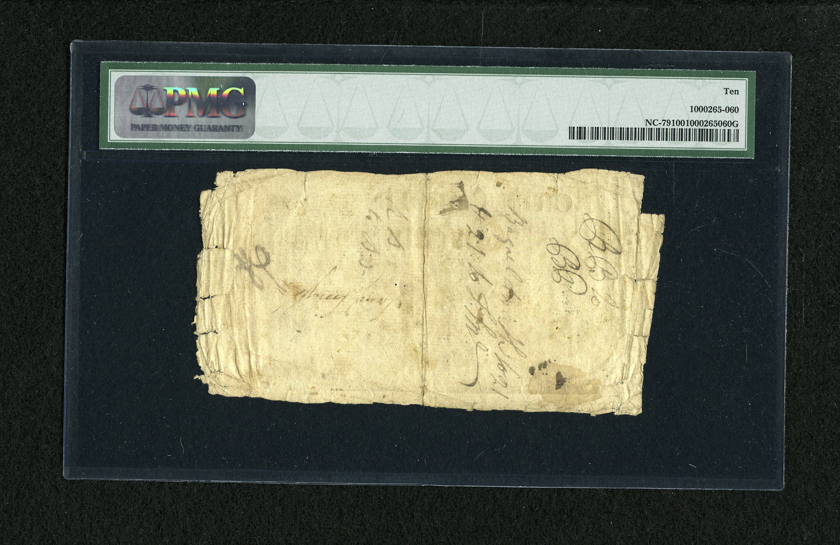 image for: North Carolina March 9, 1754 20s PMG Very Good 10....