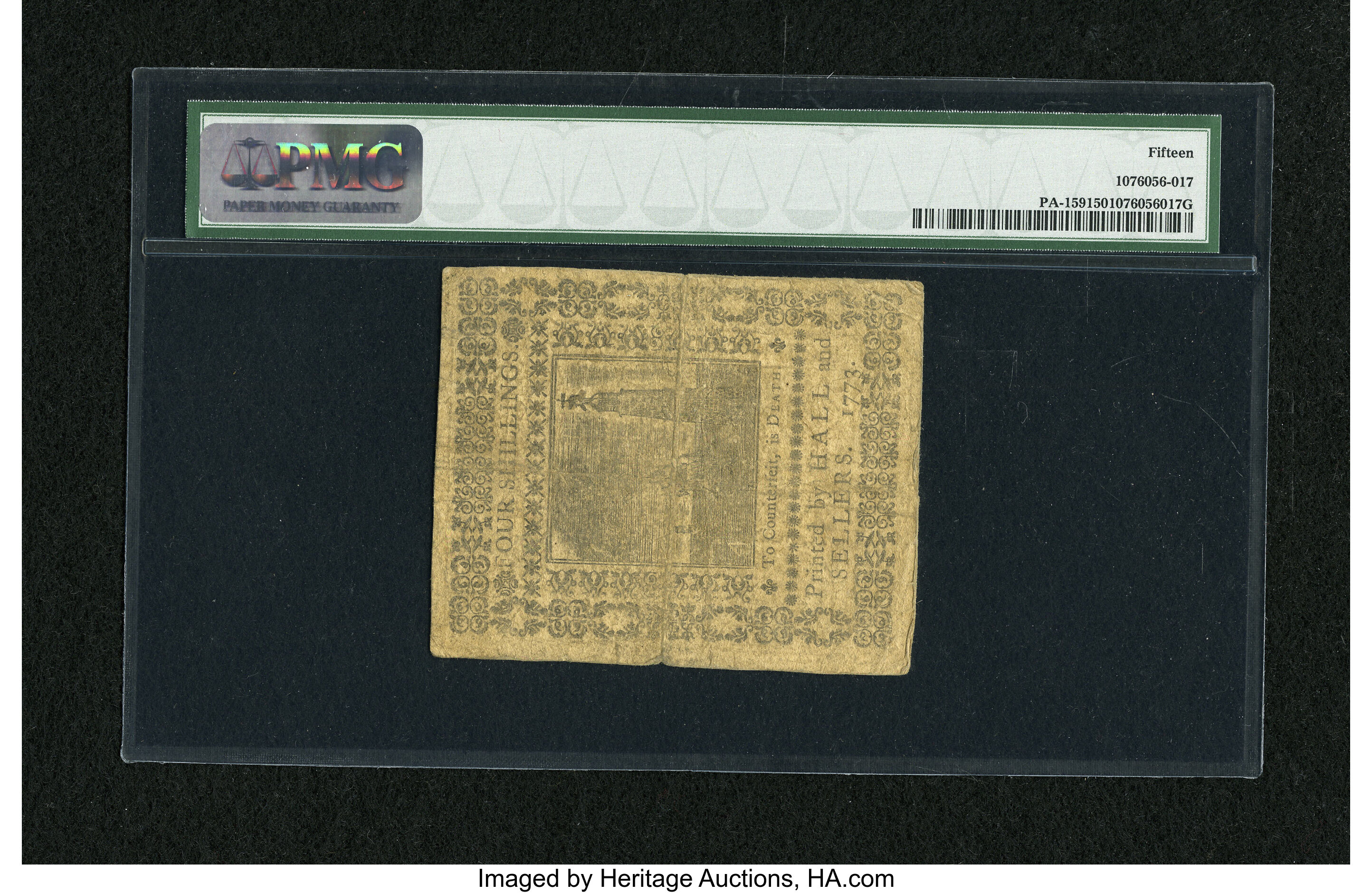 image for: Pennsylvania March 20, 1773 4s PMG Choice Fine 15....