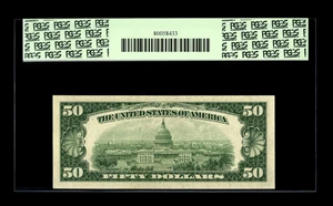image for: Fr. 2112-B* $50 1950E Federal Reserve Note. PCGS Choice About New 58....