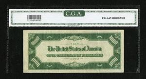 image for: Fr. 2211-H $1000 1934 Light Green Seal Federal Reserve Note. CGA Extremely Fine 45....