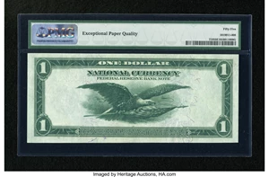 image for: Fr. 719 $1 1918 Federal Reserve Bank Note PMG About Uncirculated 55 EPQ.