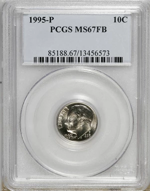 image for: 1995-P 10C MS67 Full Bands PCGS. . PCGS Population (11/0). NGC Census: (0/0). Mintage: 1,125,500,032. (#85188)...