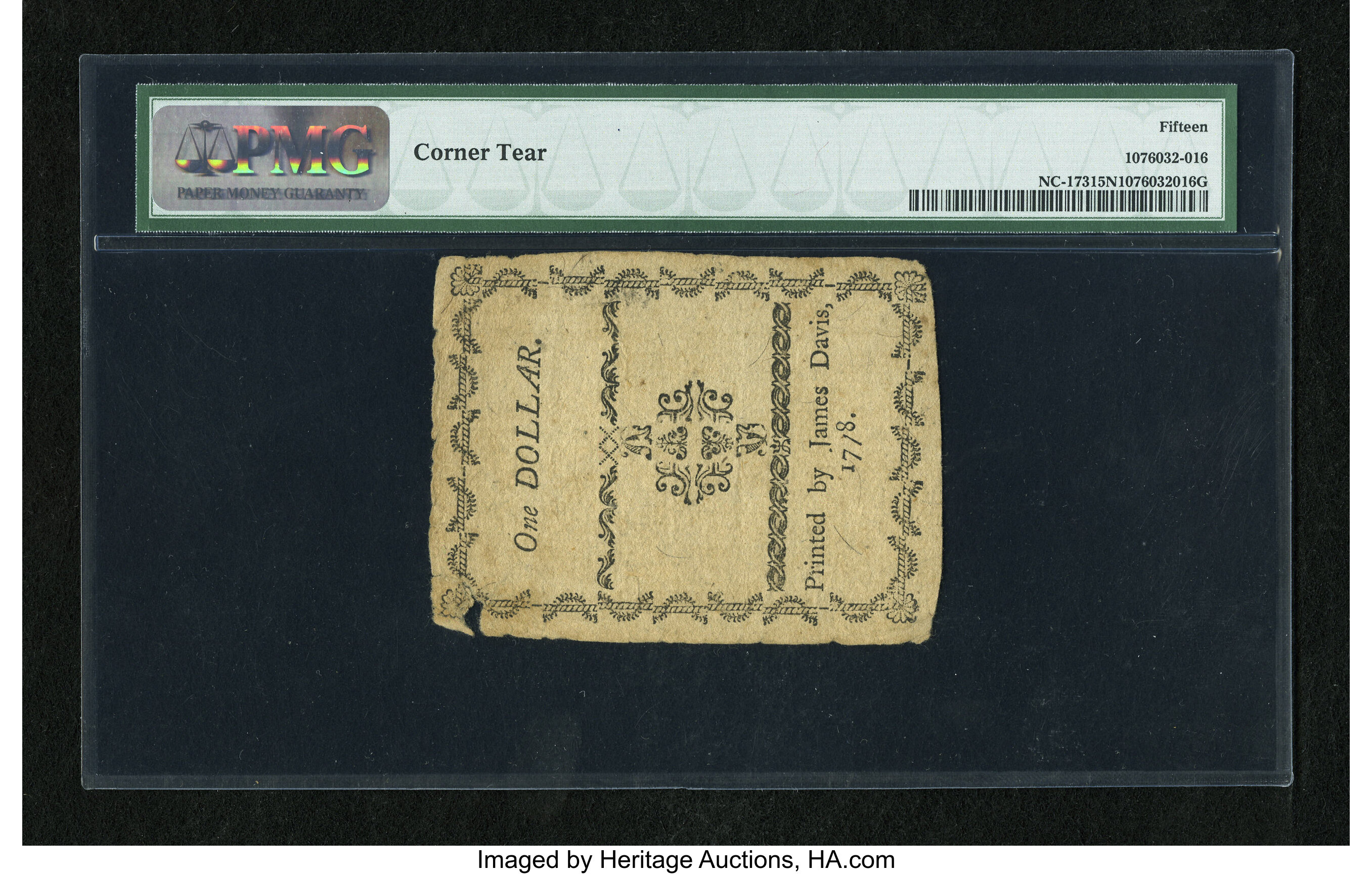 image for: North Carolina August 8, 1778 $1 PMG Choice Fine Net 15....