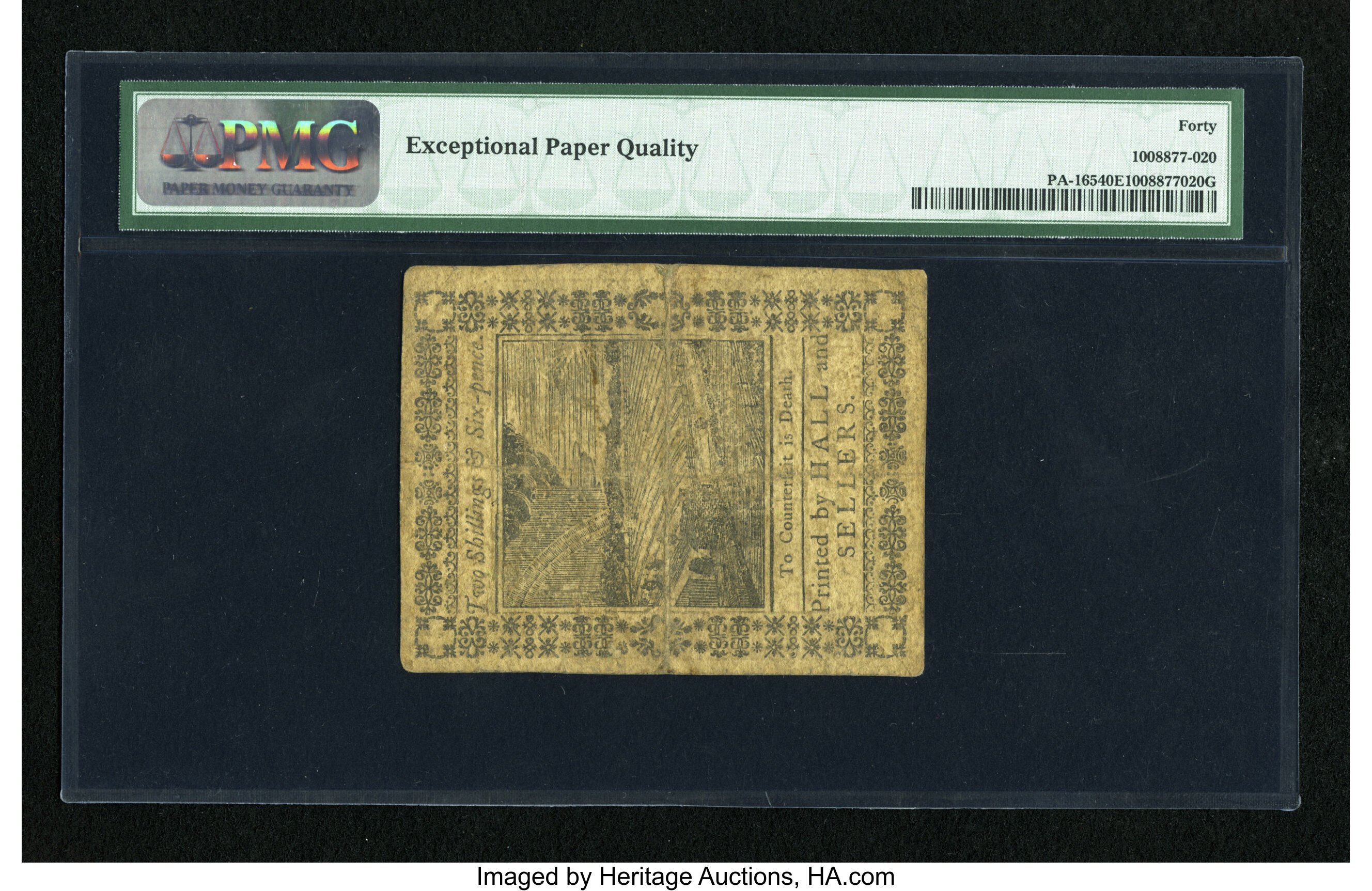 image for: Pennsylvania October 1, 1773 2s/6d PMG Extremely Fine 40 EPQ....