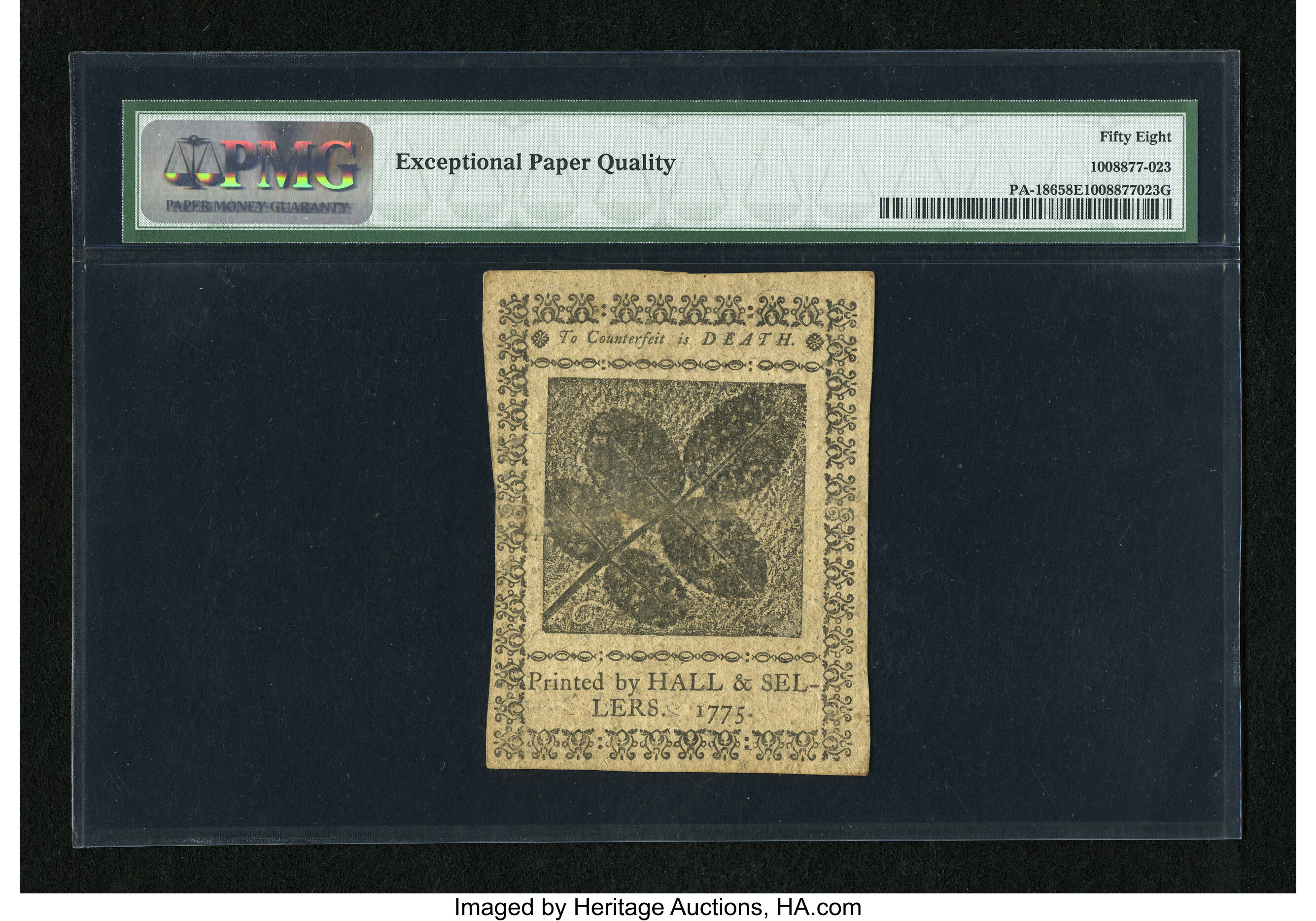image for: Pennsylvania October 25, 1775 18d PMG Choice About Unc 58 EPQ....