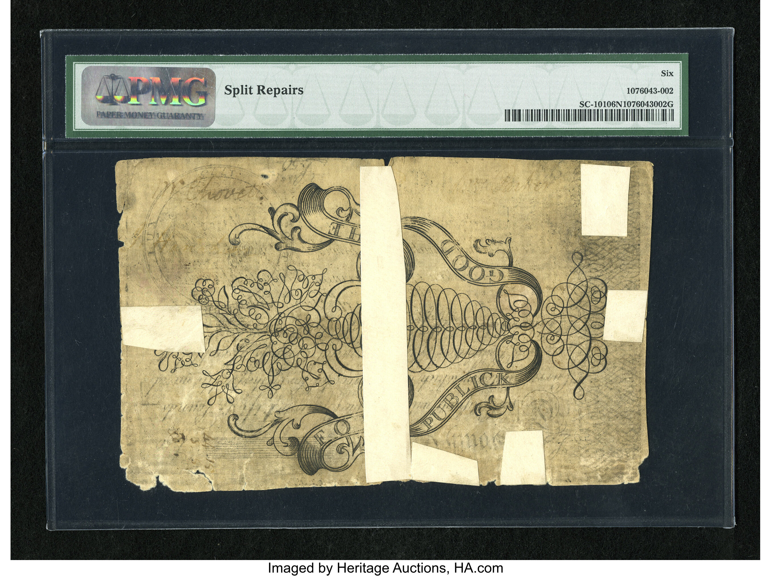 image for: South Carolina June 1, 1775 £50 PMG Good Net 6....