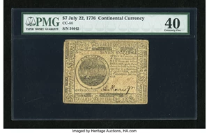 image for: Continental Currency July 22, 1776 $7 PMG Extremely Fine 40....